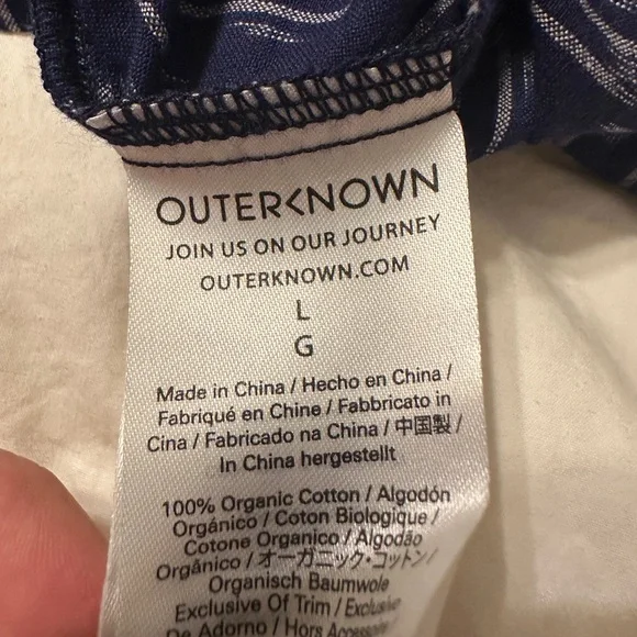 Outerknown x Piece&Co Tides Tank - NWT - Size L Blue Patterned Women's Top - Picture 8 of 12